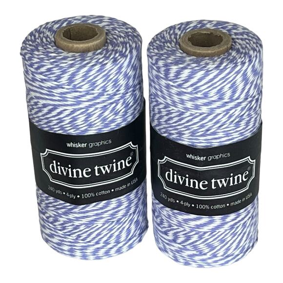 NEW Pack (2)  Bakers Twine 100% Cotton 240 Yards, 4 PLY Purple White Stripe NWT - Picture 5 of 5